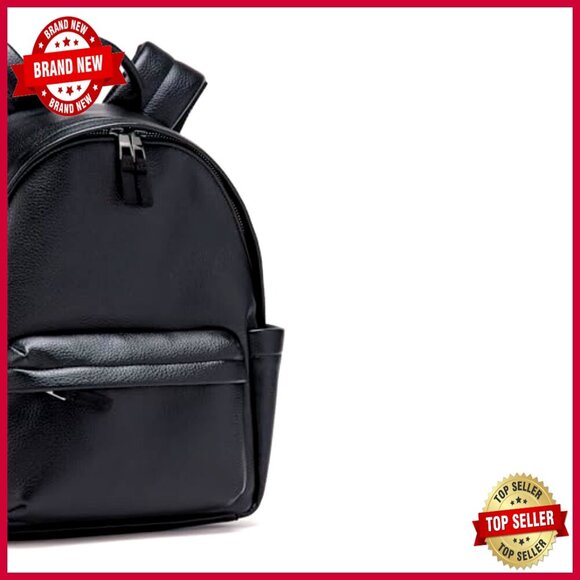 Small Faux Leather Backpack with Adjustable Straps & Multiple Pockets main image 6
